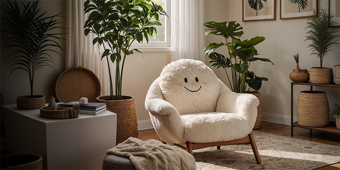 Fluffy armchair